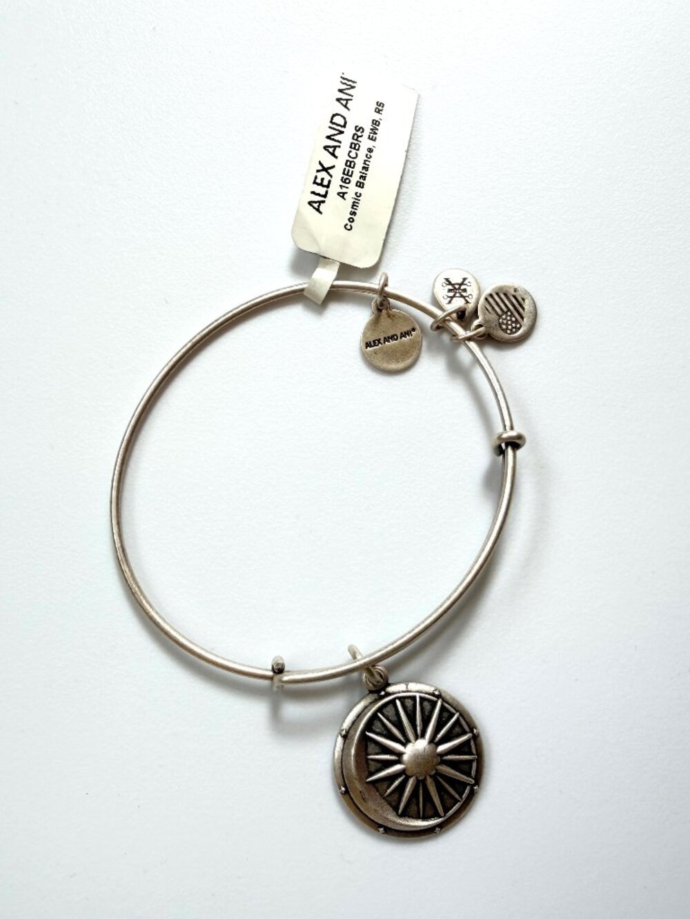 ALEX AND ANI Cosmic balance sun moon bracelet silver, OS